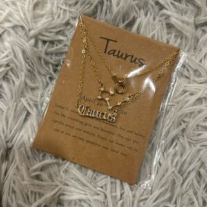NWT Taurus Pack of three zodiac sign necklace